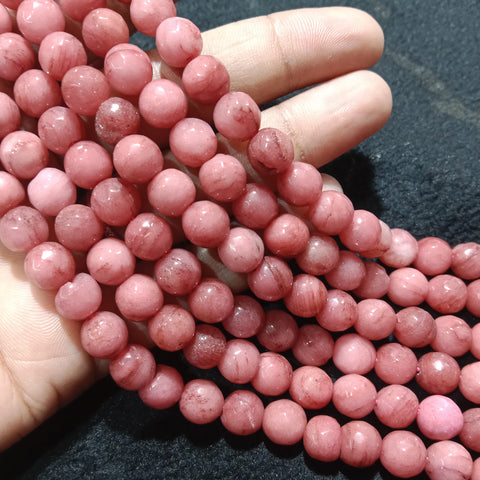 8mm Agate Beads Sheded Dark Peach Colour 45pcs