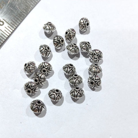 Silver Oxidize Metal Beads 70 Pcs