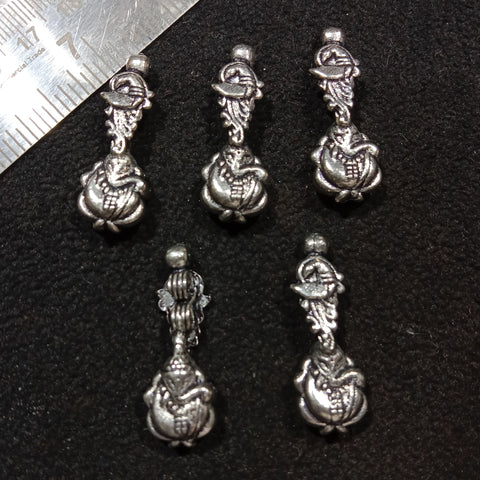 Silver Kolhapuri Oxidize metal Beads 10 Pcs