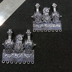 SILVER OXIDIZE METAL PENDANT 4 PIECES