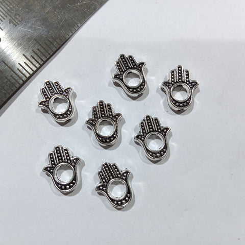 Silver Oxidize Metal Charms Beads 55 Pcs