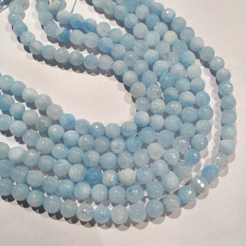 Agate beads 8mm light aqua blue