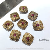 Square Oxidize Victorian Beads 6 Pcs