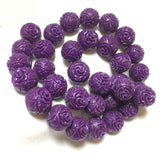 Round Carving Flower Beads 38 Pcs