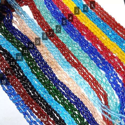 6mm Flat Glass Beads 1 string (45 Beads)