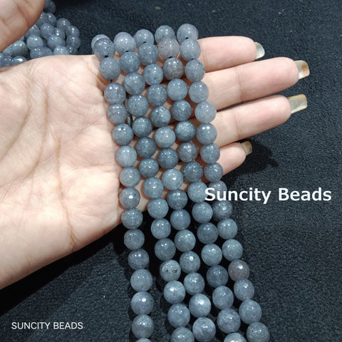 Grey 8mm Agate Beads 45pcs