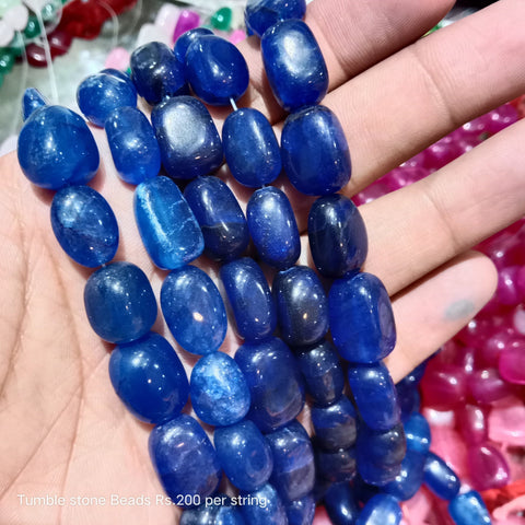 Dark Blue Tumble  Stone Beads 1 String 20 pcs approx