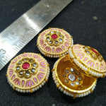 Meenakari kundan brooch 4pcs