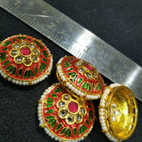 Meenakari kundan brooch 4pcs