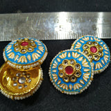 Meenakari kundan brooch 4pcs