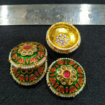 Meenakari kundan brooch 4pcs