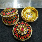 Meenakari kundan brooch 4pcs