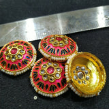 Meenakari kundan brooch 4pcs