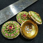 Meenakari kundan brooch 4pcs