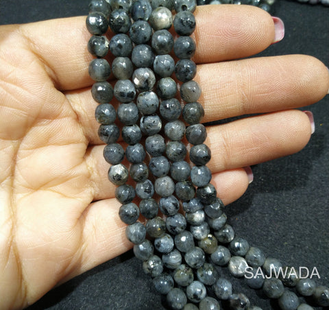 Agate Beads 6mm Dark Grey Texture
