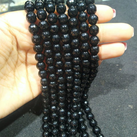 Agate Beads 8mm Black Opaque