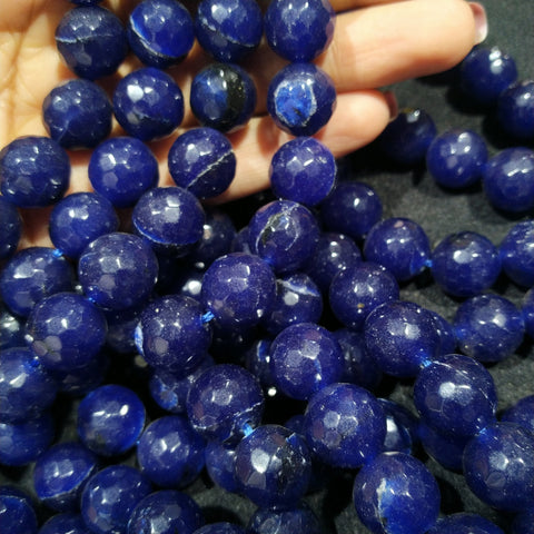 Agate Beads 12mm Dark Blue Opaque