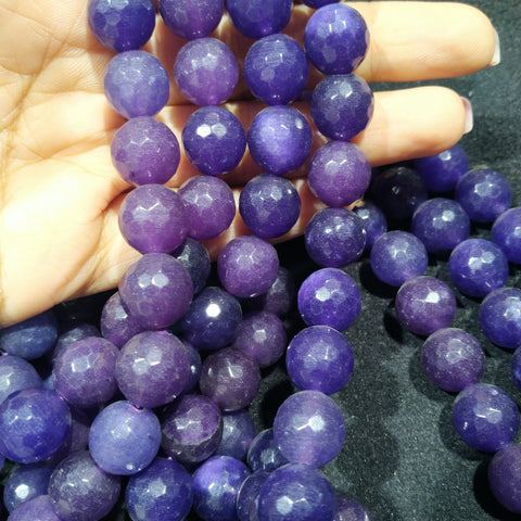 12mm Agate Beads Purple Opaque