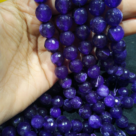 Agate Beads 12mm Dark Purple Opaque