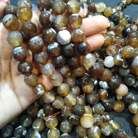 Agate Beads 12mm Brown Texture