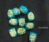 Meenakari Kundan Tumble Stone Beads 10 Pieces
