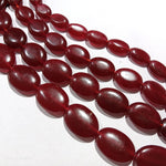 Ruby Flat Oval Beads 1 String