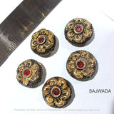 Round Oxidize Victorian Beads 6 Pcs