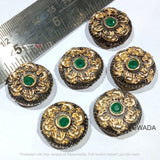 Round Oxidize Victorian Beads 6 Pcs