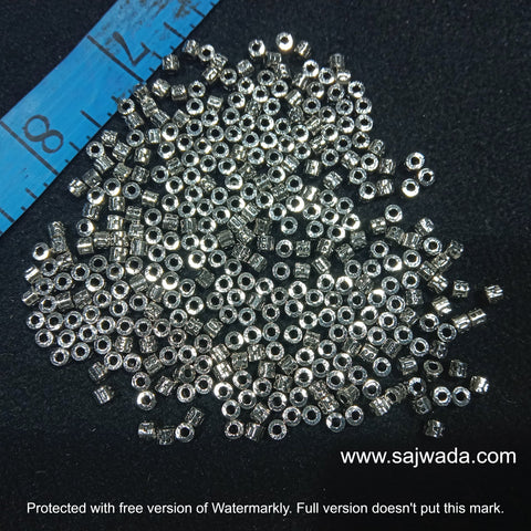 Slender Silver Oxidize Metal Beads 320 Pcs