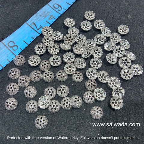 Silver Caps Oxidize Metal Beads 300 Pcs