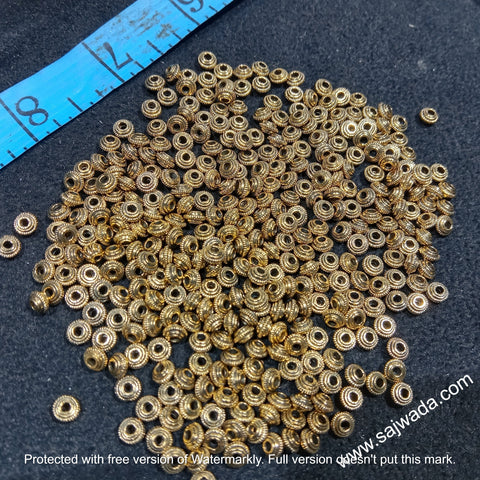 Golden Chakari Oxidize Metal Spacer Beads 400 Pcs