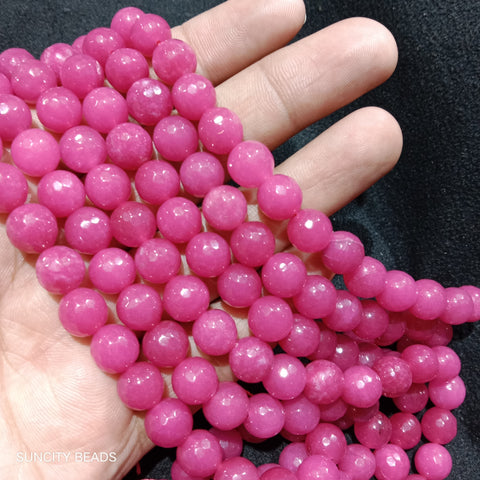 Opaque Pink 10mm Agate Beads 37pcs