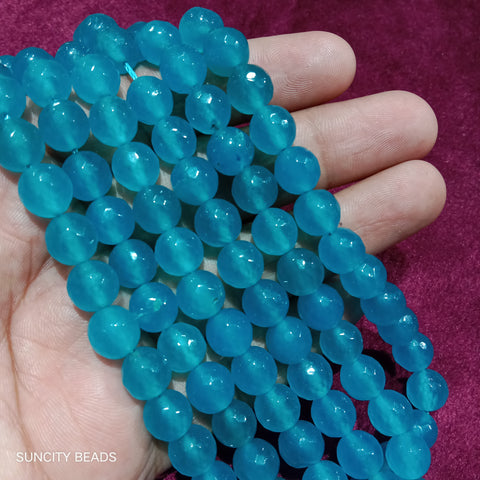 Turquoise Blue 10mm Agate Beads 37pcs