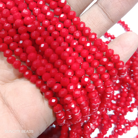 Red 4mm Crystal Beads 1200 Beads