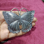 Butterfly Silver Metal Oxidized Pendant 4pcs