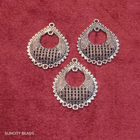 Drop Silver Metal Oxidized Earring Bali 20pcs | 10 pairs