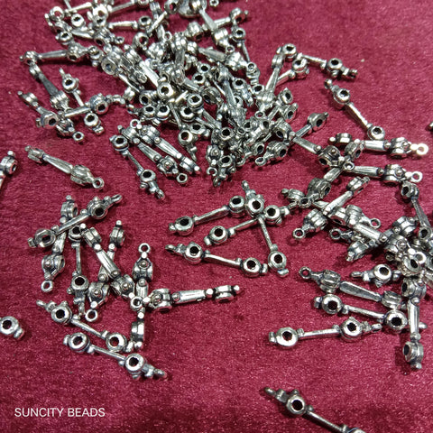 Pipe Silver Metal Oxidized Charms 100g