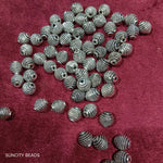 Round Silver Metal Oxidized Beads | Spacer 100g
