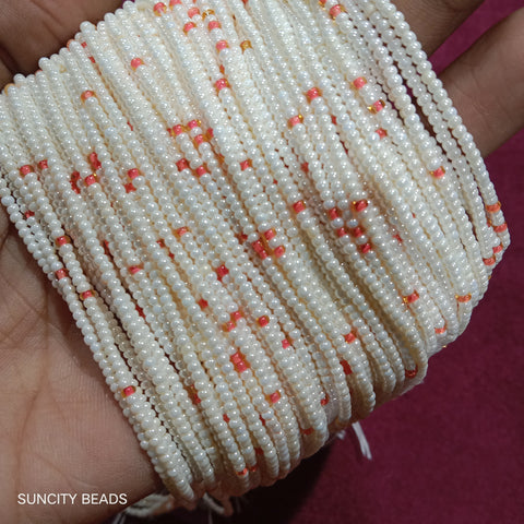High Quality Orange Seed Beads Small Size 10 String