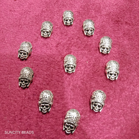 Evil Skull Silver Metal Oxidized Charms | 20mm Evil Face Beads 55pcs