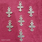 Cross Silver Metal Oxidized Charms 55pcs