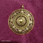 Round Golden Metal oxidized Pendant 11pcs