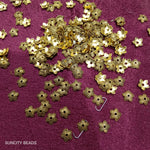 Flower 10mm Golden Metal Oxidized Beads Caps 800pcs