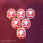 Octagon Rani Pink Meenakari Kundan Brooch 6pcs