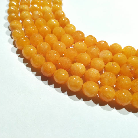 Opaque Mango Yellow 8mm Agate Beads 45pcs