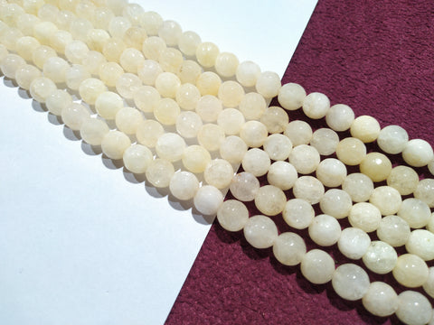 Agate Bead 8mm Opaque Cream 45 Beads