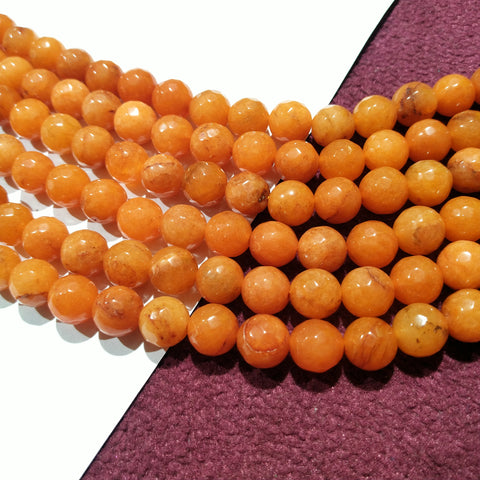 Agate Beads 8mm Opaque Orange 45 Beads