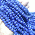Ceramic Glass Beads 8mm Round Blue 45pcs