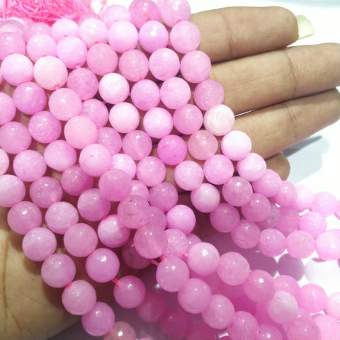 8mm Agate Beads Opaque Rose Pink  45pcs