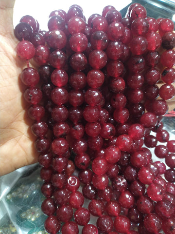 Ruby Red 10mm Agate Beads 37pcs
